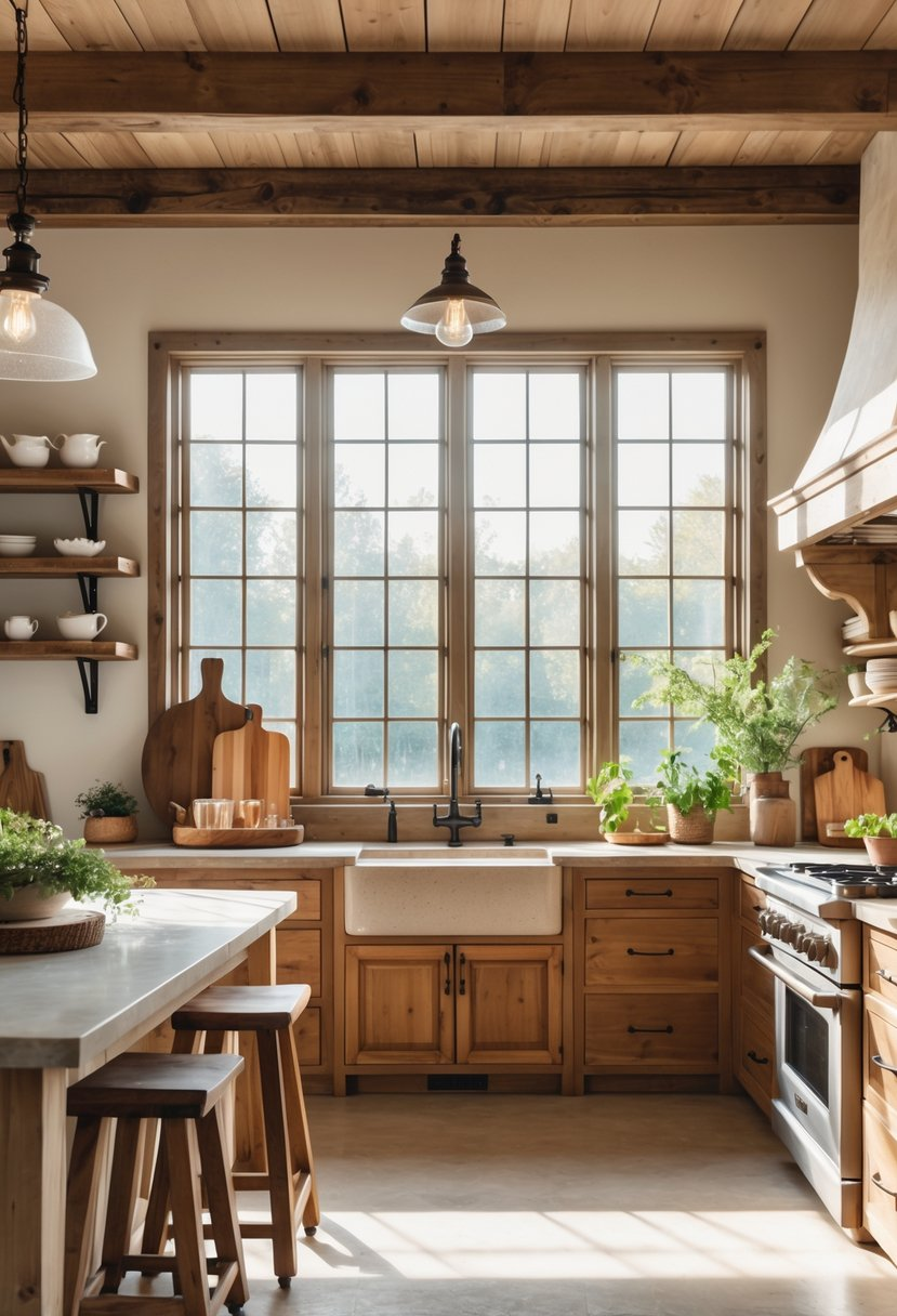 Grille-free large windows for natural light