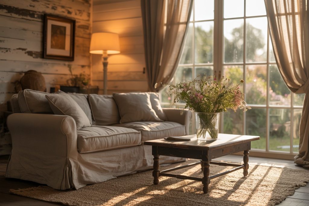 15 Farmhouse Living Room Curtain Ideas