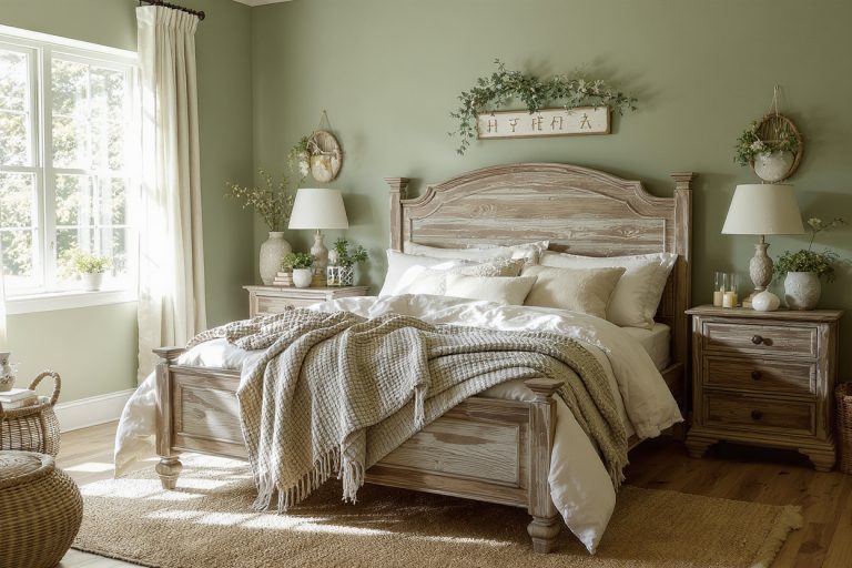25 Sage Green Farmhouse Bedroom Ideas