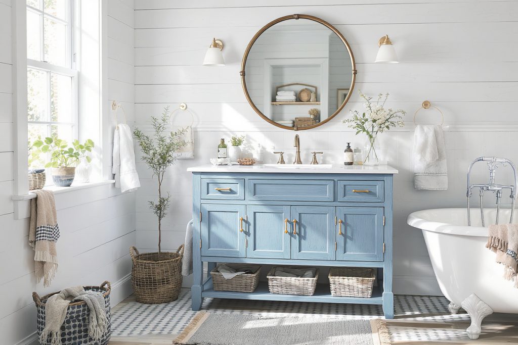 Blue Farmhouse Bathroom Ideas