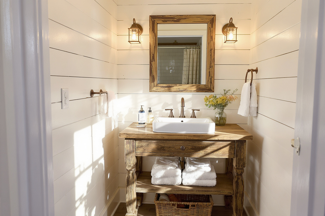 Farmhouse Half Bathroom Ideas