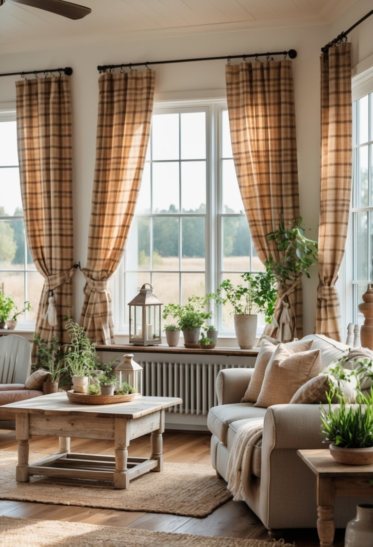 15 Farmhouse Living Room Curtain Ideas to Transform Your Space With ...