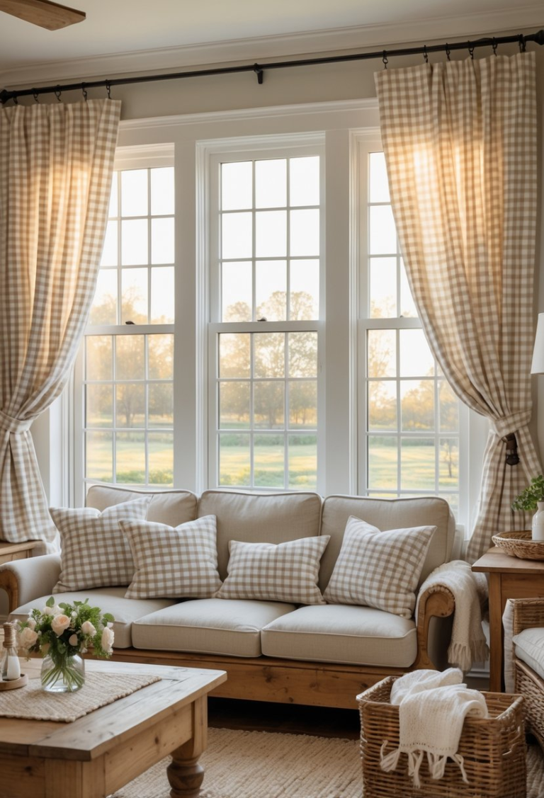 15 Farmhouse Living Room Curtain Ideas to Transform Your Space With ...