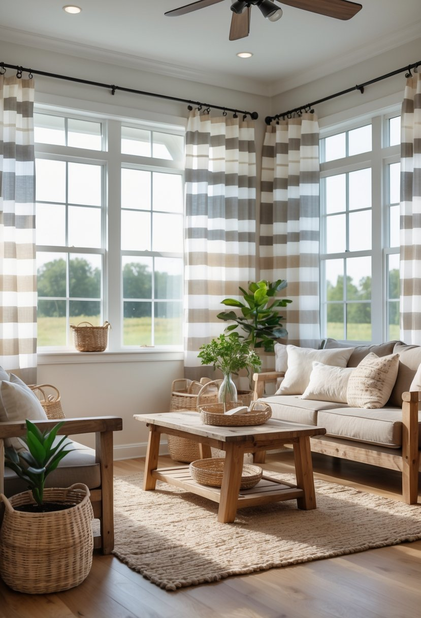 15 Farmhouse Living Room Curtain Ideas to Transform Your Space With ...