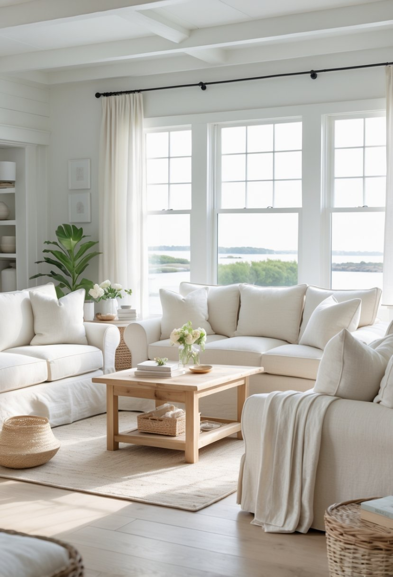 17 Coastal Farmhouse Living Room Ideas That Blend Seaside Charm With ...