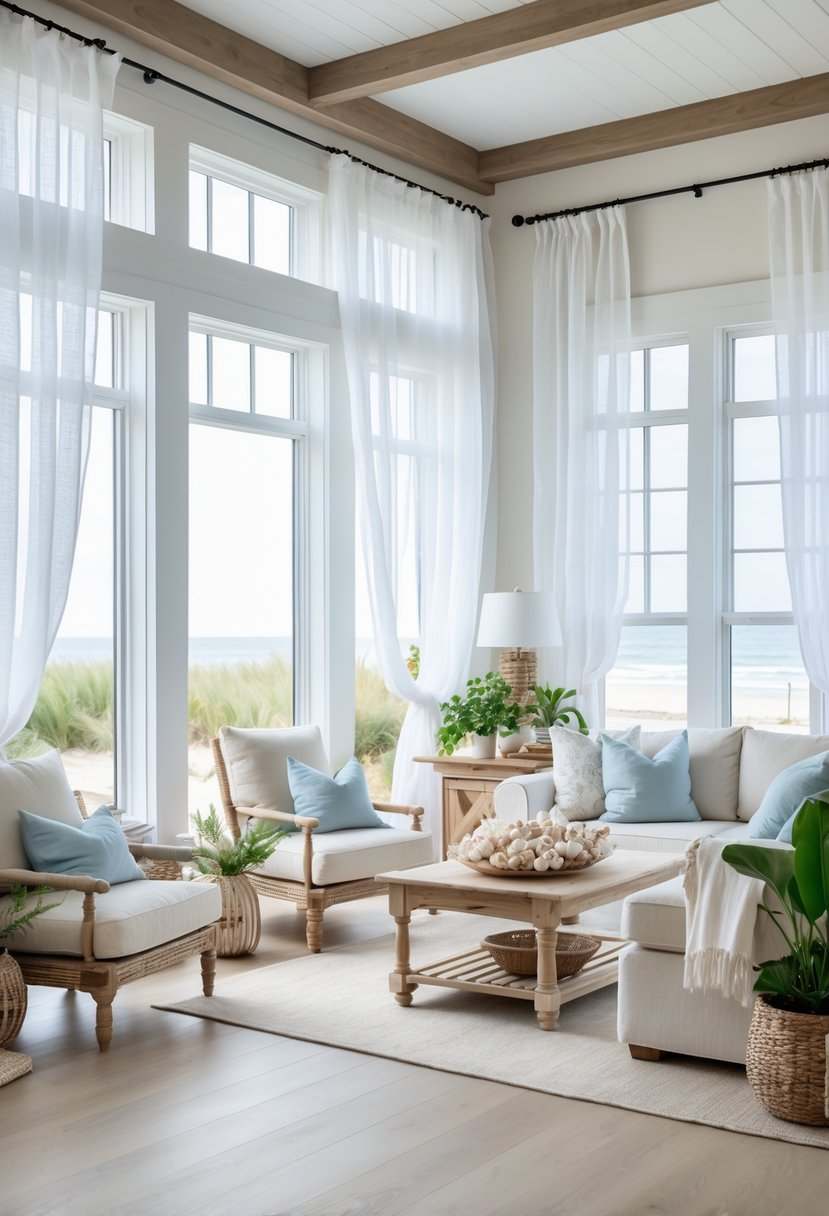 17 Coastal Farmhouse Living Room Ideas That Blend Seaside Charm With ...