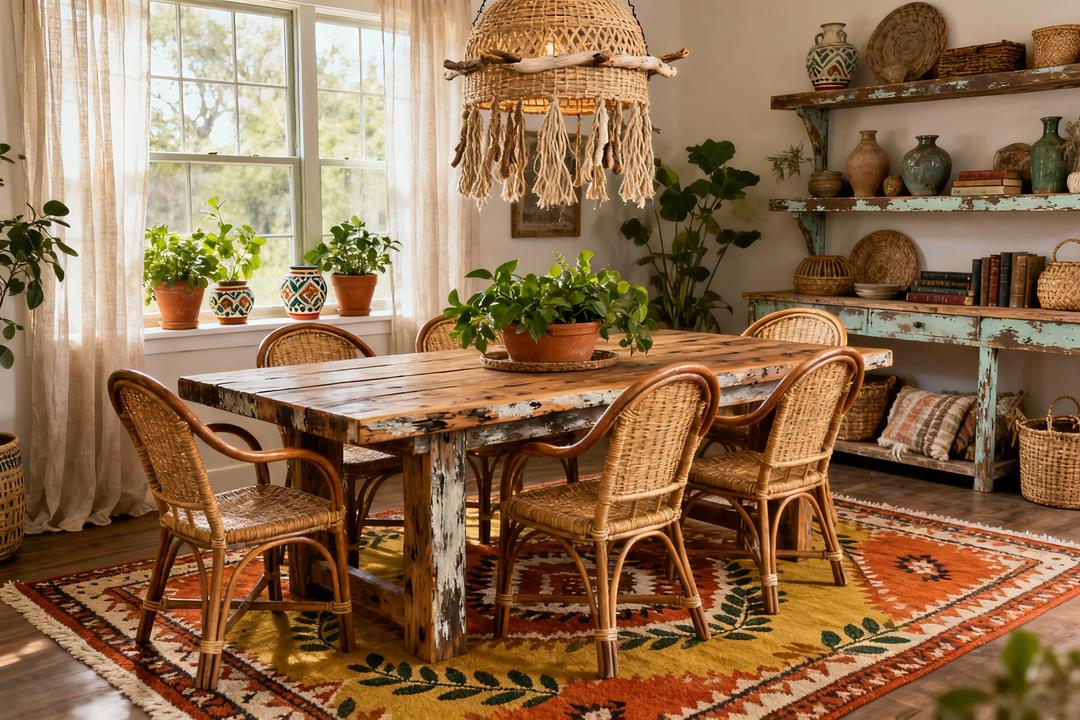 Boho Farmhouse Dining Room Ideas