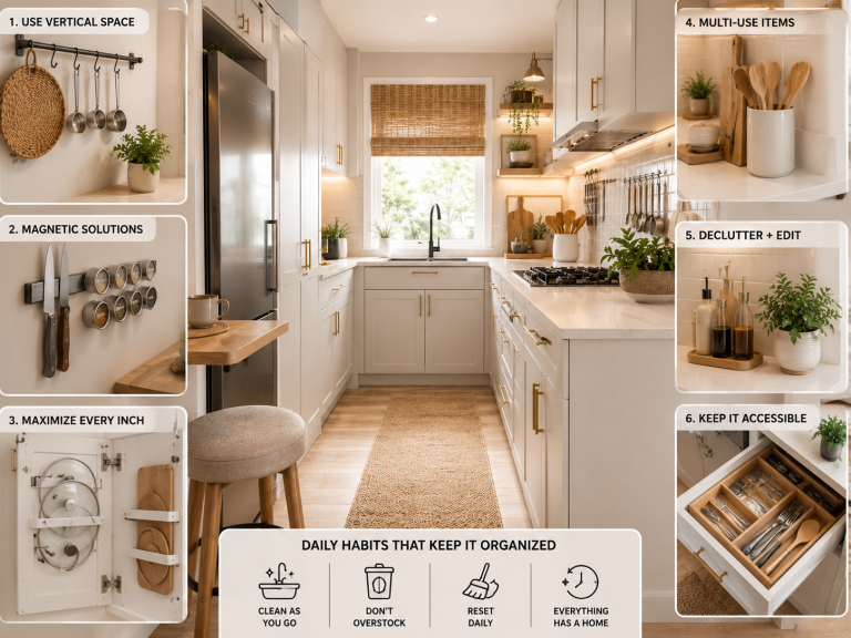 How to Organize a Small Kitchen With Zero Extra Storage
